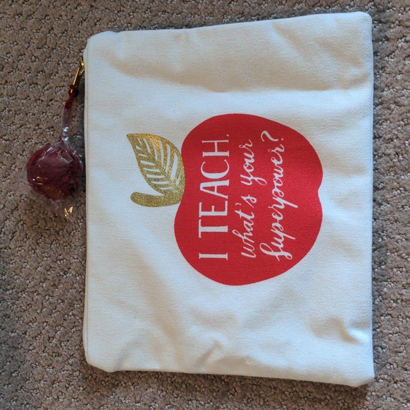 Bundle of Teacher Cosmetic Pouch with Starbucks Cold Cup and Book NWOT - Picture 4 of 9